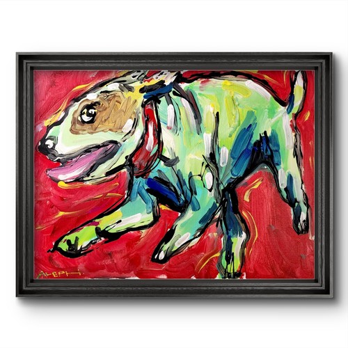 Aleph cane dipinto mano - dipinto,