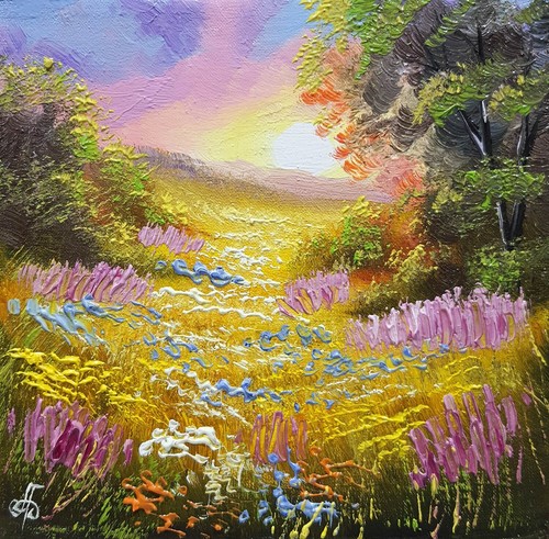 Paesaggio originale dipinto - , a