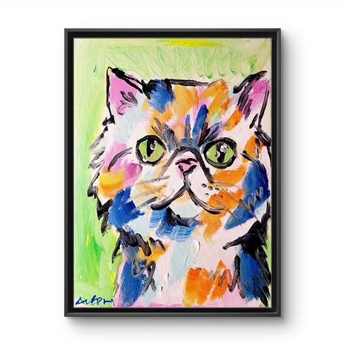 Aleph gatto dipinto mano x - a,