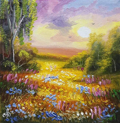 Paesaggio originale dipinto - , a
