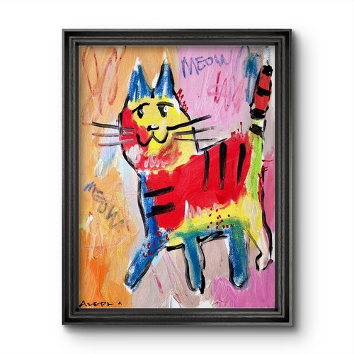 Aleph gatto dipinto - , a