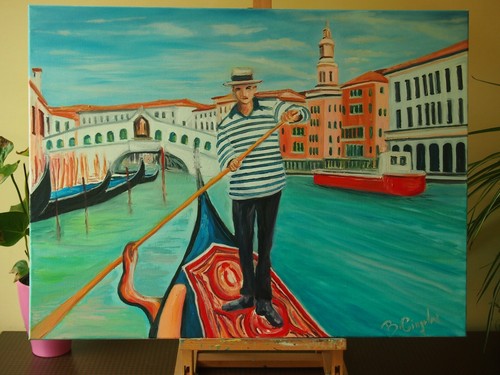 Quadro moderno gondoliere - moderno, "il