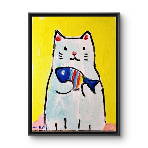 Aleph dipinto mano gatto - aleph,