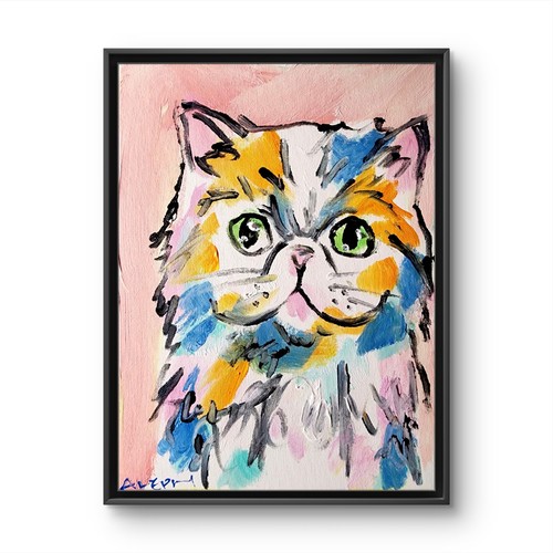 Aleph gatto dipinto - a, x