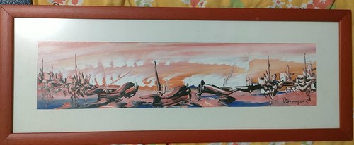 Quadro moderno dipinto mano - quadro,