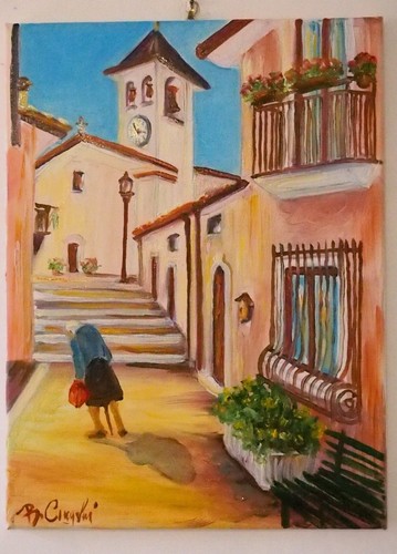 Quadro moderno paesaggio olio